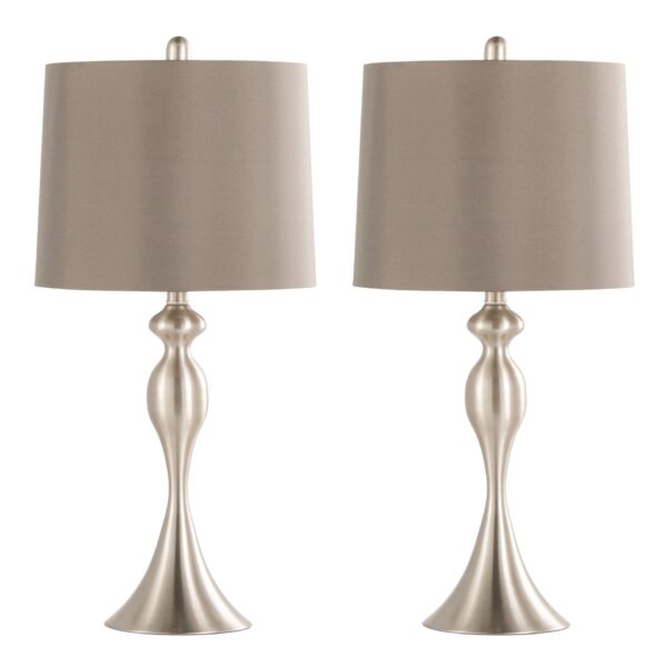 Ashland - Contemporary Table Lamp (Set of 2) - Nickel / Taupe Satin