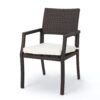 Outdoor Wicker Dining Chair With Water Resistant Cushions (Set of 2) - White / Brown - Image 5