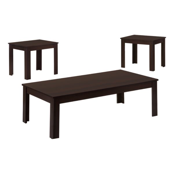 Table Set Coffee And Side Accent For Living Room 3 Pieces Set - Espresso