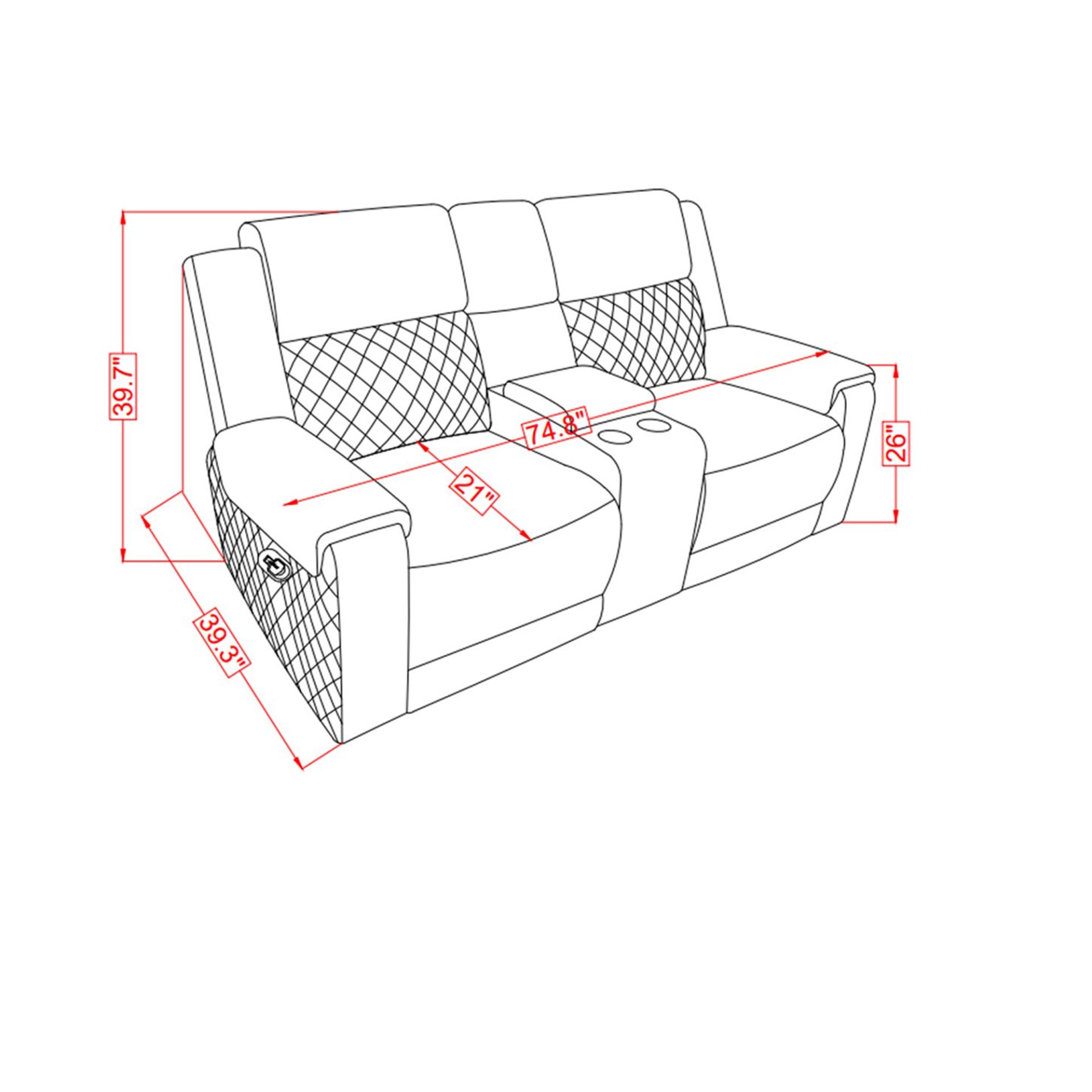 Alicia - Console Reclining Loveseat - Gray Black - Image 3