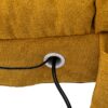 Ergonomic Linen Massage Chaise Lounge With Remote Control - Color, 5 Modes For Office, Living Room, Bedroom - Mustard - Image 22