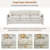 Cozy Upholstered 3 Seater Sofa Oversized Comfy Cloud Sofa Double Cushion 3 Seater Sofa Plush Cushion Sofa Couch For Living Room - Beige - Image 7