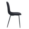 Luxury Simple Chair (Set of 4) Linen Cotton High Resilience Dining Chair With Metal Leg - Black - Image 19
