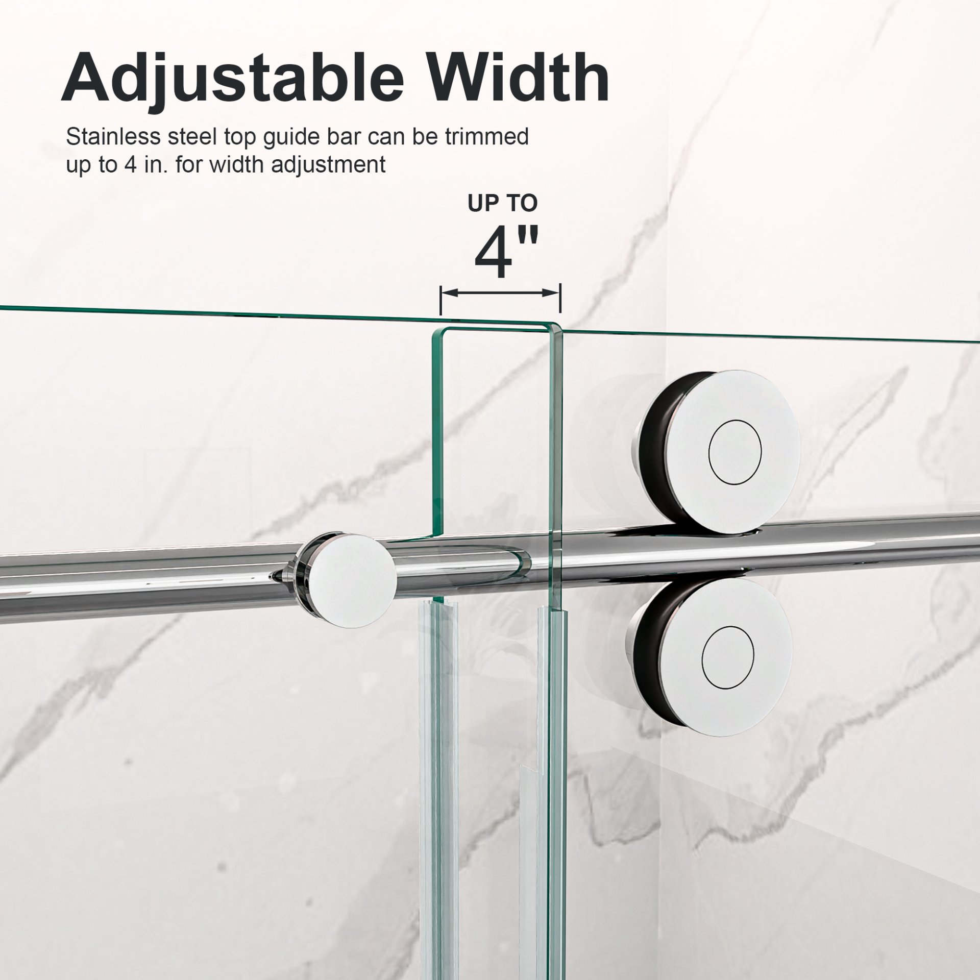 Frameless Single Sliding Shower Door & 8Mm Clear Tempered Glass - Chrome - Image 7