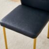 Luxury Simple Chair (Set of 6) Material High Resilience Dining Chair With Metal Leg - Black / Gold - Image 14