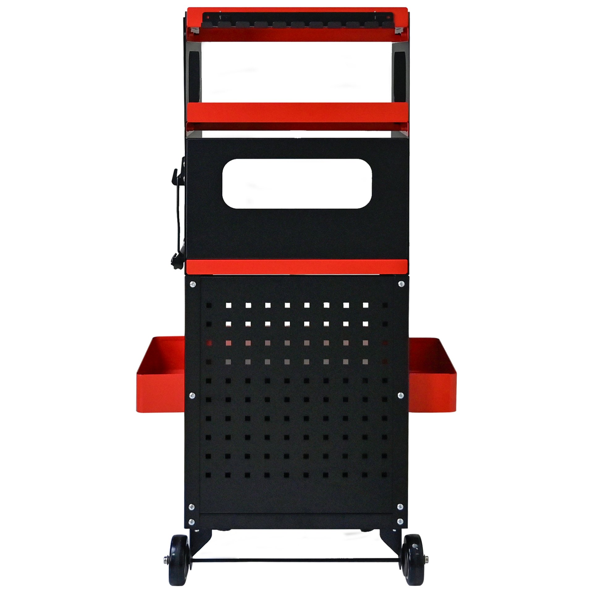 4 Level Multi Purpose Trolley For Diagnostics - Black / Red - Image 10
