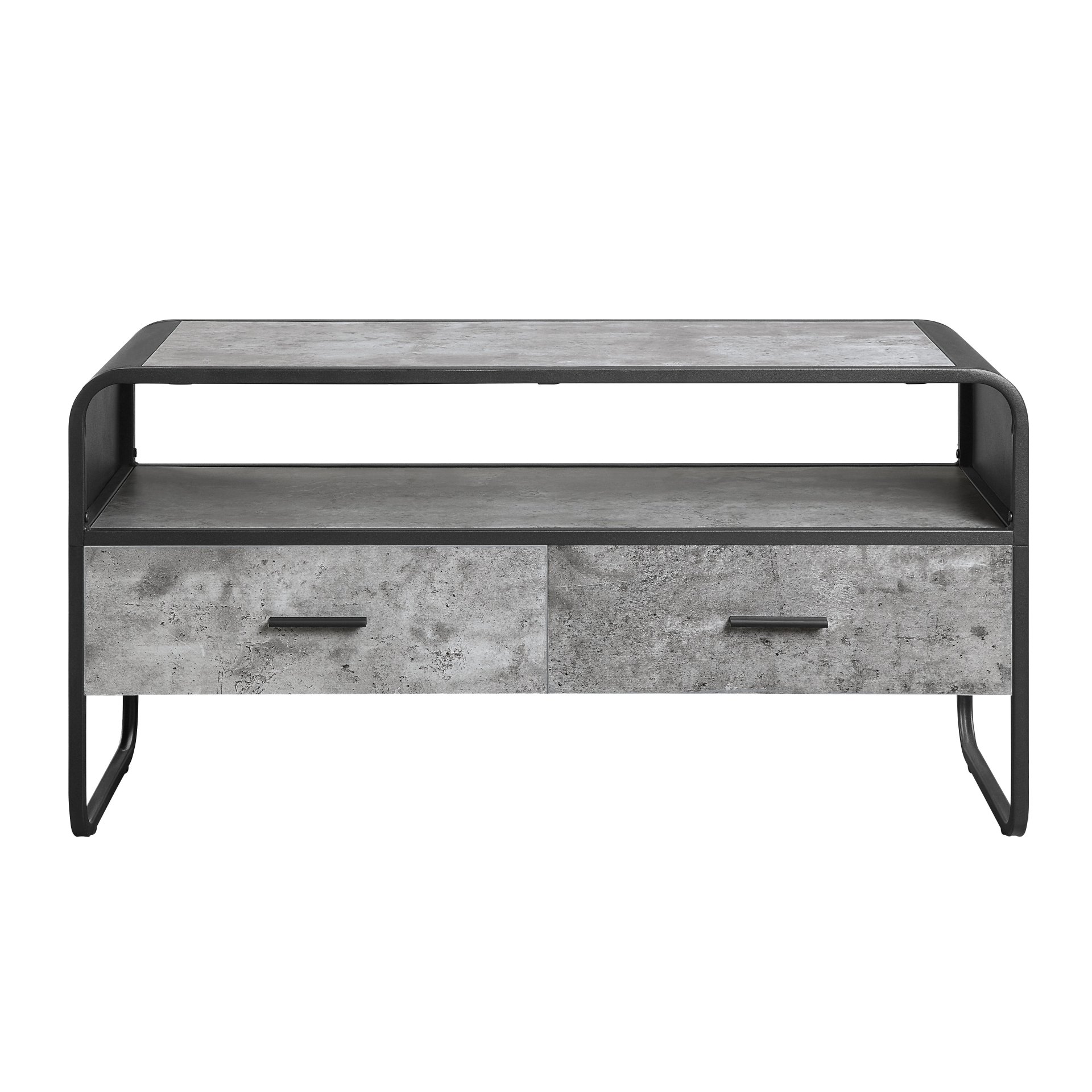 Raziela - TV Stand - Concrete Gray / Black - Image 4