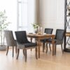 Ultra Side Dining Chair, Thickened Fabric Chairs With Neutrally Toned Solid Wood Legs, Bronze Nail Head (Set of 2) - Blue - Image 19