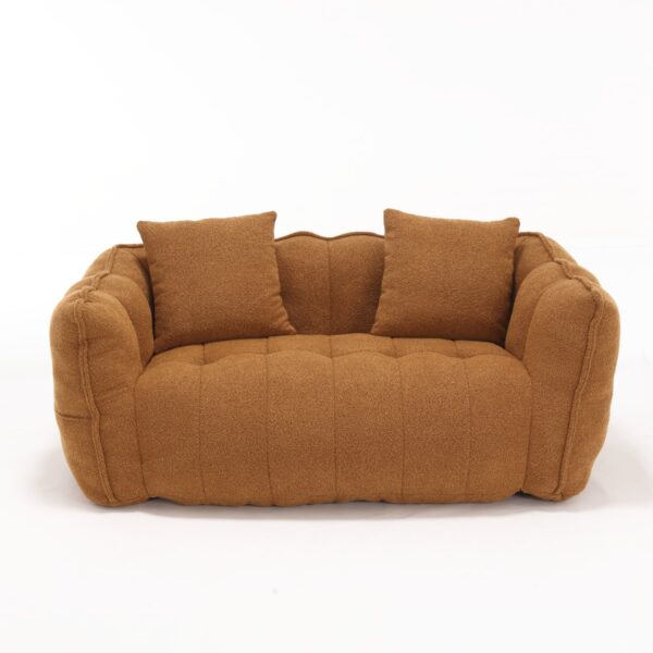 Soft Beanbag Chair With High Resilience Foam Core For Two People - Yellow
