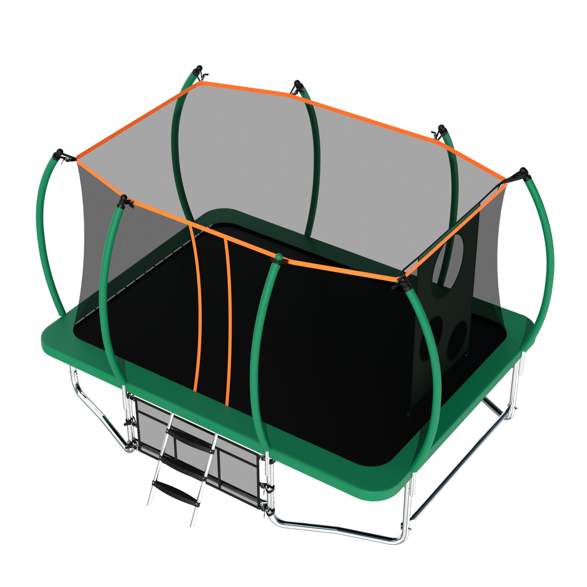 Outdoor Square Trampolines For Kids Adults Long Rectangular Tumbling Trampoline - Green - Image 6