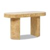 Jesse - Single Drawer Oval Computer Desk - Warm Natural Brown Burl - Image 2