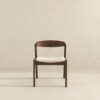 Dakota - Velvet Dining Chair (Set of 2) - Cream White / Dark Brown - Image 3