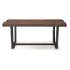 Modern Distressed Solid Wood And Metal Open Frame Dining Table - Mahogany - Image 3