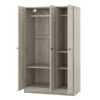 3 Door Shutter Wardrobe With Shelves - Gray - Image 5