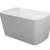 49'' Acrylic Freestanding Soaking Bathtub, Square-Shape Japanese Soaking Hot Tub, Sit-In Design With Chrome Overflow And Drain For Express Delivery 23Amazing-49 (W1920P179228) - Glossy White - Image 18