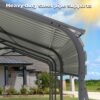 Metal Carport 13 X 26.5 Ft Heavy Duty With Galvanized Steel Roof Metal Garage Canopy With Galvanized Steel Roof & Frame Car Tent Outdoor Storage Shed For Car Boats And Truck - Gray - Image 9