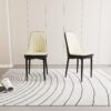 Modern Dining Chair (Set of 2) With Cushions And Metal Legs - Beige / Black - Image 4