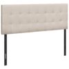 Queen Size, Bed Headboard Only, Upholstered Transitional - Beige - Image 6