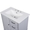 30" Bathroom Vanity With Sink, Bathroom Cabinet With A Door, 3 Drawers Legs, Adiustable Foot Pads - Gray - Image 21