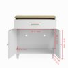 Cat Litter Box Enclosure With Scratch Pad, Hidden Litter Box Furniture, Wooden Pet House Sideboard, Storage Cabinet, Fit Most Cat And Litter Box, For Living Room Bedroom Office - White / Light Brown - Image 17