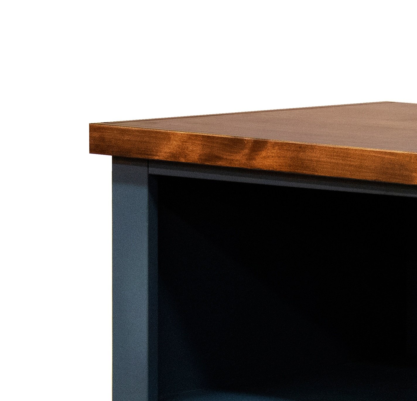 Nantucket - 5 Shelf Bookcase - Blue Denim, Whiskey - Image 7