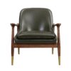 Accent Chair With Cushioned Seat, Brass Tipped Legs - Cognac Brown - Image 5