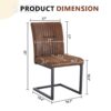 Ergonomic Technology Fabric Dining Chairs With Black Metal Legs, Comfortably Simple Design, (Set of 4) - Brown - Image 3