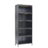 Modern Steel Display Cabinet With Glass Doors And LED Lights, 5 Tier Steel Barrister Bookcase For Home Or Office - Black - Image 8