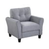 Modern Living Room Sofa Set Linen Upholstered Couch Furniture For Home Or Office - Light Gray / Blue - Image 15