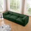 Elegant Chenille Sofa With Storage Seat And Cylindrical Backrest Contemporary 3 Seater Couch - Green - Image 10