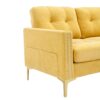 Modern Velvet L - Shape Convertible Sectional Sofa With Movable Ottoman - Yellow - Image 25