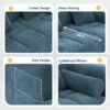 Sectional Sofa Full Compressed Sofa Modular Sofa Couch Free Combined Sofa With Deep Seating And 2 Side Pockets For Living Room - Blue - Image 7