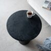 Round Side Table With Pedestal Base - Black - Image 6