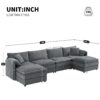 Modular Sectional With Deep And Wide Seat, U Shaped Cloud Couch Set With Double Cushions 6 Seat Sofa With Movable Ottomans Oversized - Dark Gray - Image 14