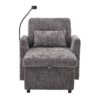 Multifunctional Recliner With Storage Backrest And Cell Phone Bracket Chenille For Living Room And Bedroom - Gray - Image 15