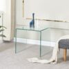 Small Clear Glass Side & End Table, Tempered Glass End Table Small Coffee Table - Transparent - Image 2