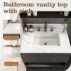 Elegant Bathroom Vanity Top With Undermount Sink - White Sintered Stone - Image 10