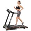 Folding Electric 3.5Hp Treadmill With Incline Medium Running Machine Motorised LCD Gym 330Lbs Folding Treadmill Electric Motorized Power 14.8Km / H Running Fitness Machine Gym - Black - Image 5