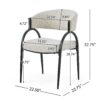 Contemporary Upholstered Dining Chairs With Metal Legs (Set of 2) - Beige - Image 3