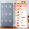 9 Door Lockers With Lock For Storage In Office, School, Gym, And Bedroom - Gray - Image 8
