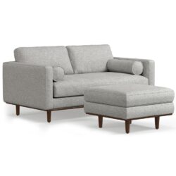 Morrison - Upholstered Sofa And Ottoman Set - Mist Gray