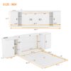 Full Size Murphy Bed With Shelves, Cabinets And USB Ports - White - Image 12