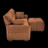 Modern Fabric 2 Seater Sofa With Ottoman Minimalist Design Ideal For Living Room - Burnt Orange - Image 8