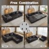 Convertible Floor Sofa Bed With Fixed Shape Frame, Boneless Modular Sectional Sofa, For Living Room - Black - Image 8