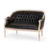 French Country Chesterfield Style Tufted Loveseat - Black - Image 6