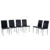 (Set of 2) Backrest Chairs With Metal Legs, They Are Ideally Suited For Minimalist And Contemporary Home Styles - Black / Silver - Image 19