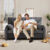 Minimalist 800Lbs Down Filled Sofa, Multiple Colors, Chenille - Gray - Image 7