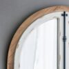Arch Wood Wall Mirror - Brown Antique White - Image 8