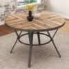 Modern Style Indoor Dining Round Table With Metal Legs - Light Birch - Image 2