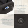 3 In 1 Pull Out Sofa Sleeper With Wing Table And USB Charge - Black - Image 8